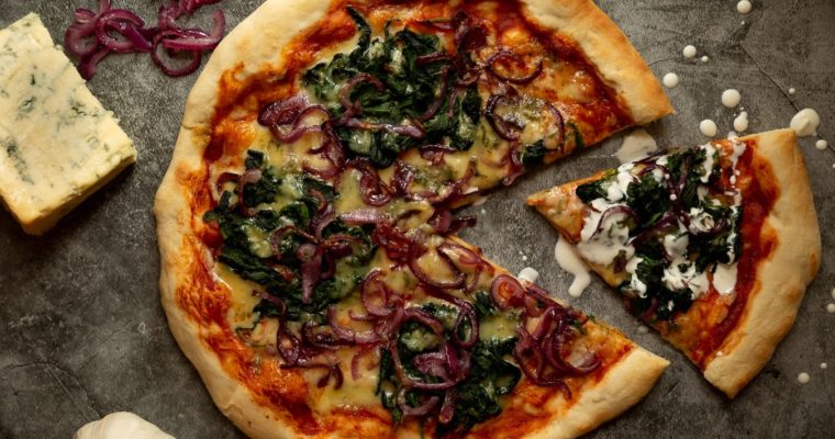 Spinach & Caramelized Onion Pizza