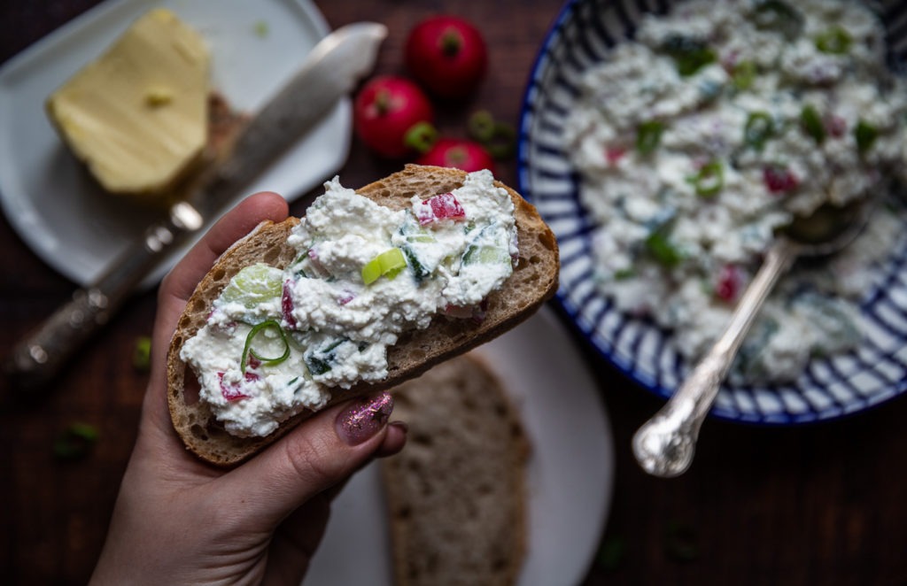 Breakfast soft white cheese