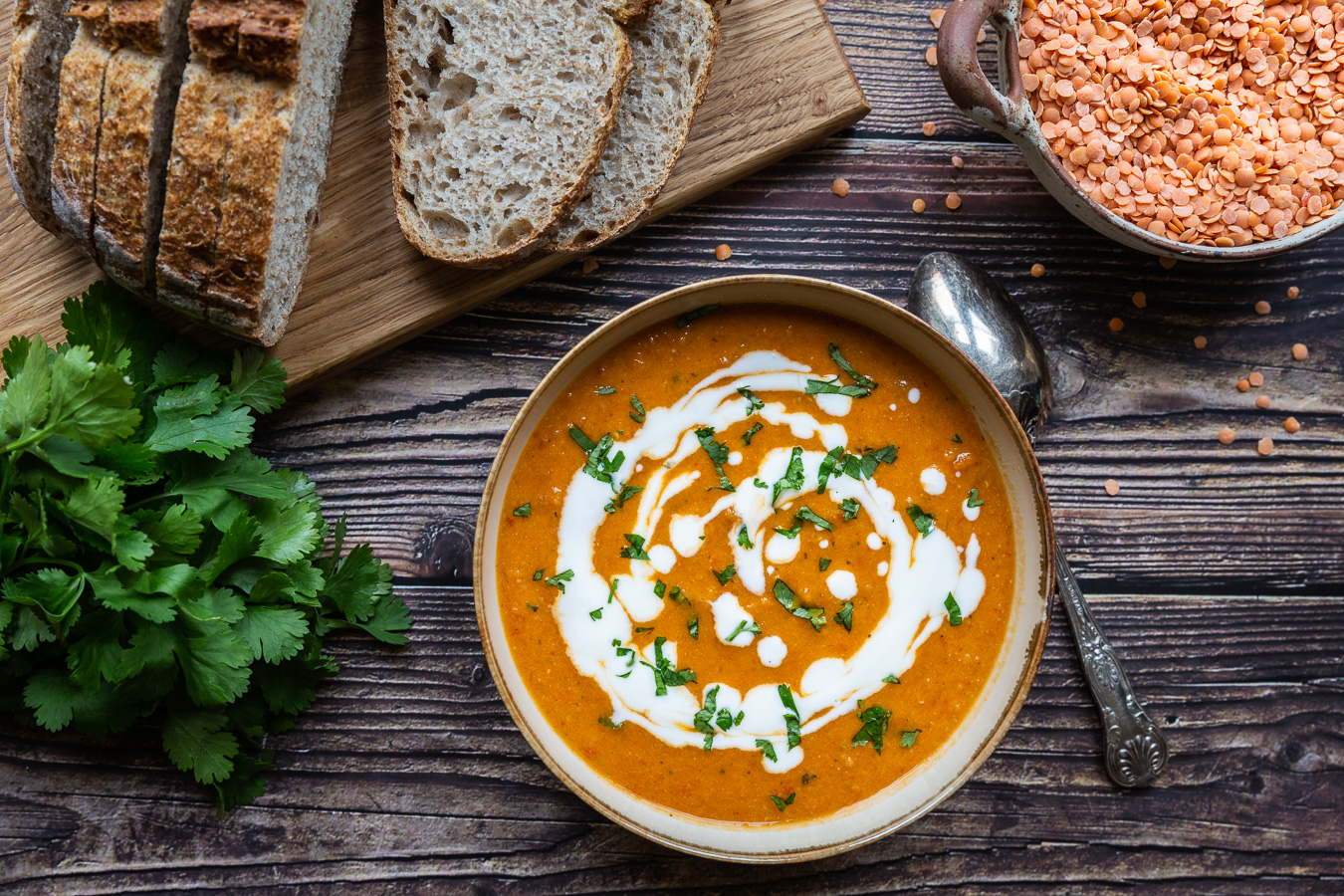 Red Lentil Cream Soup with Tahini - Uncommonly Delicious