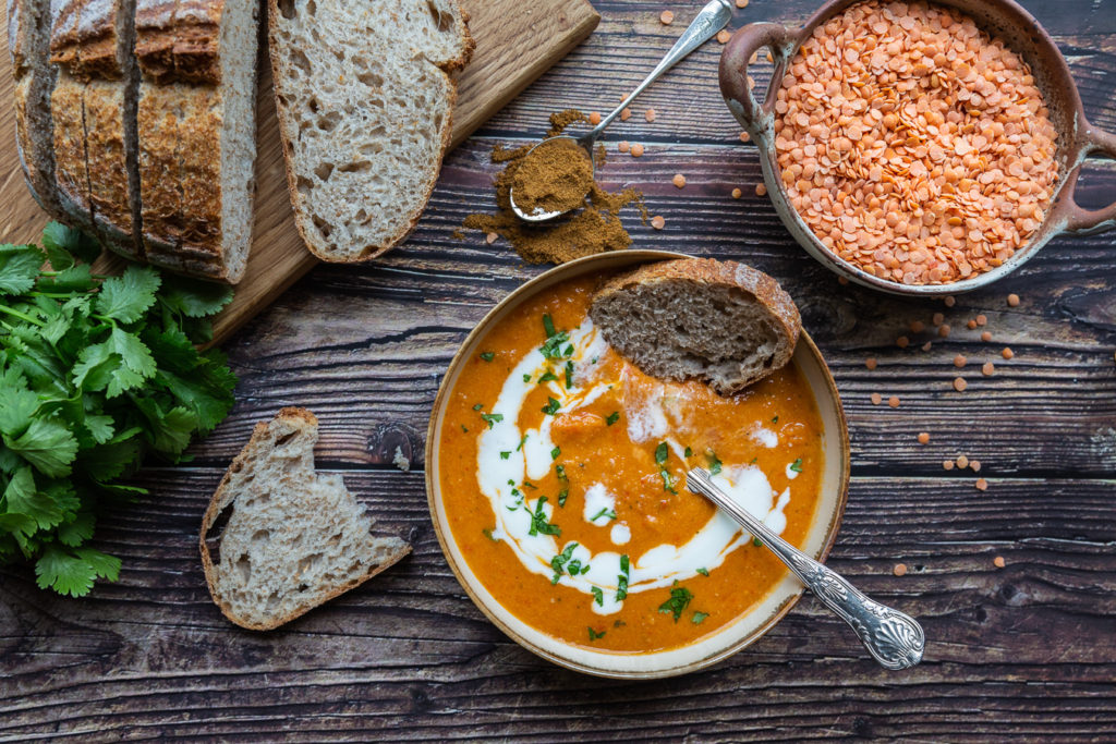 Red Lentil Cream Soup with Tahini