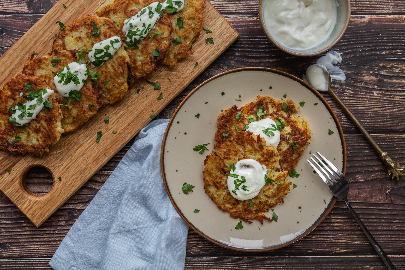 Potato Pancakes (2 ingredients crispy hash browns recipe)